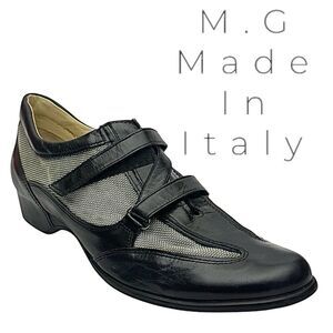 M.G. Black Leather Loafers Women’s US 9.5 EU 40 Made in Italy Comfort Shoes
